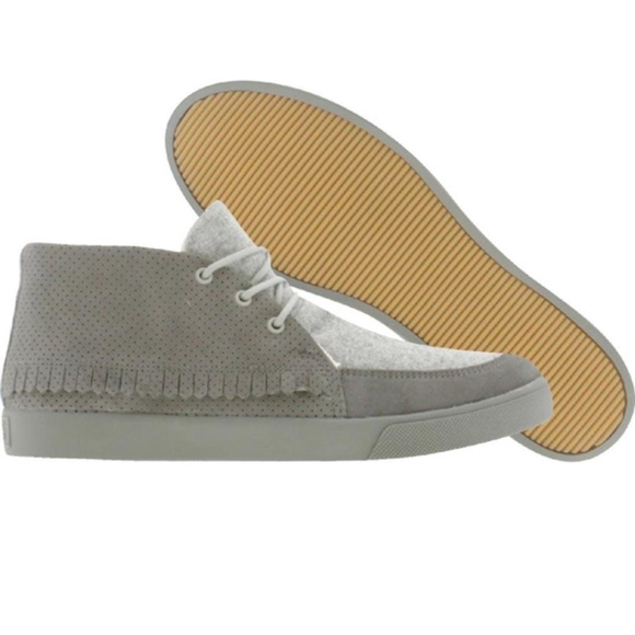 Generic Surplus Mohawk Suede & Jersey Chukka Moccasin Fringe Sneaker Gray sz 9.5 - Picture 1 of 4